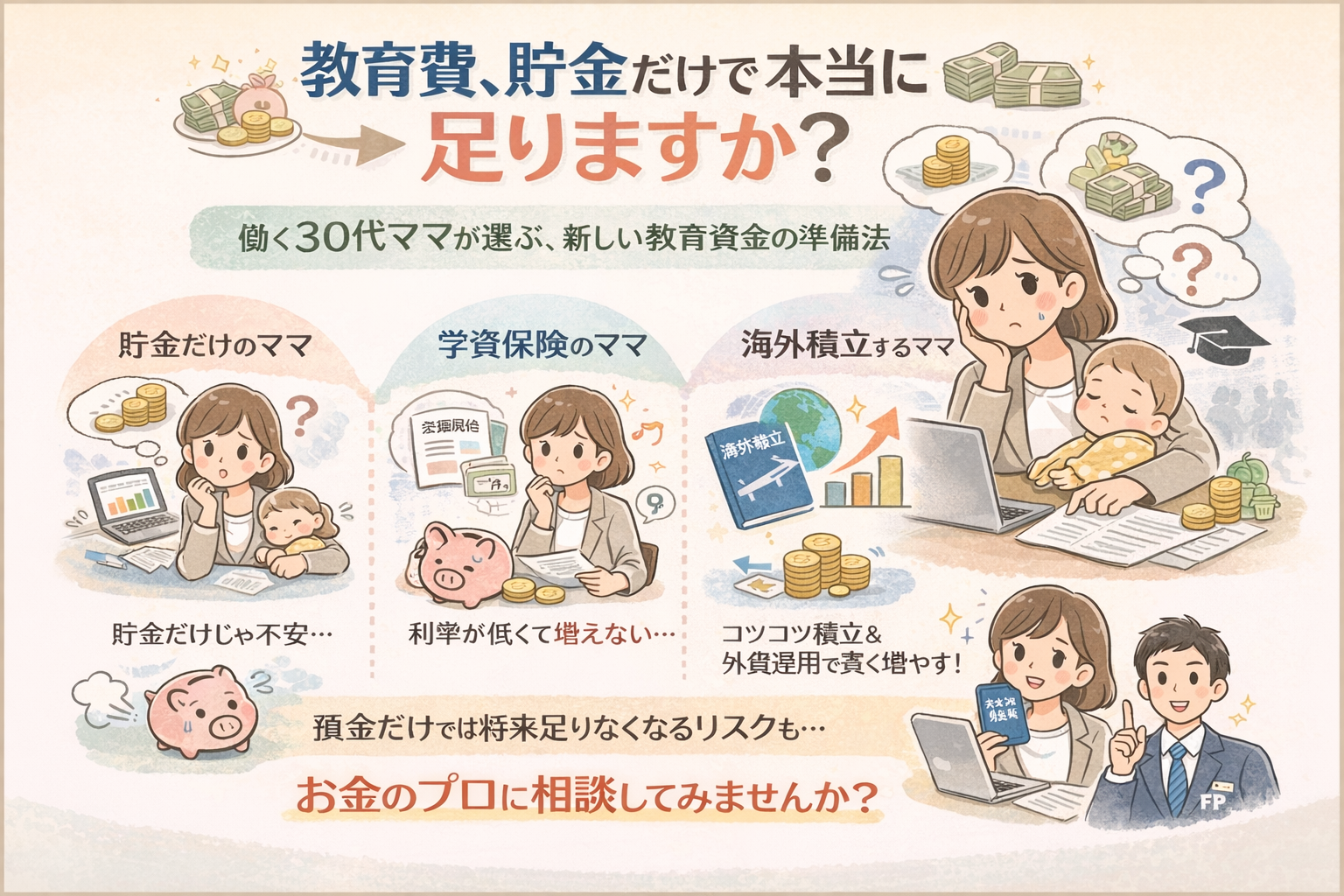 「教育費、貯金だけで本当に足りますか？」働く30代ママが選ぶ、新しい教育資金の準備法