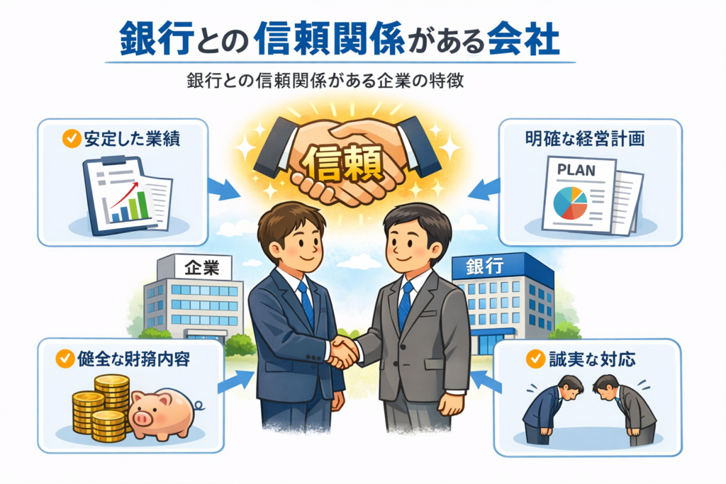 銀行との信頼関係がある会社
