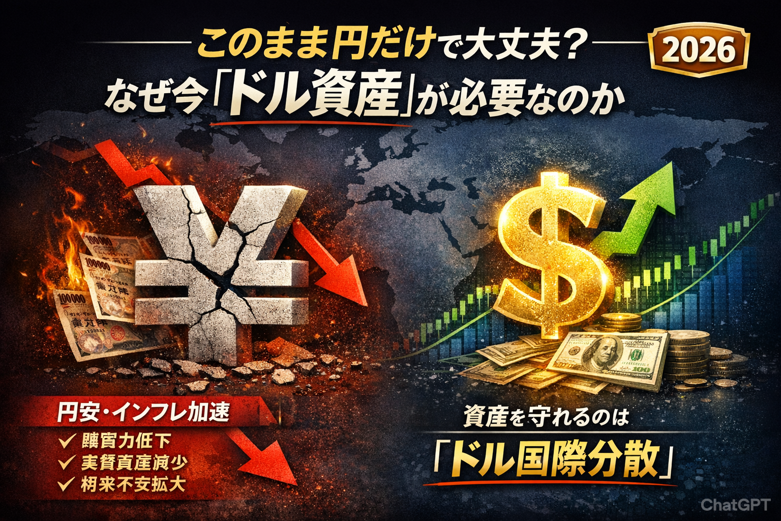なぜ今「ドル 資産」を持つべきか？「ドル 国際分散」からみたインフレ・円安時代の資産防衛と長期成長戦略：2026年